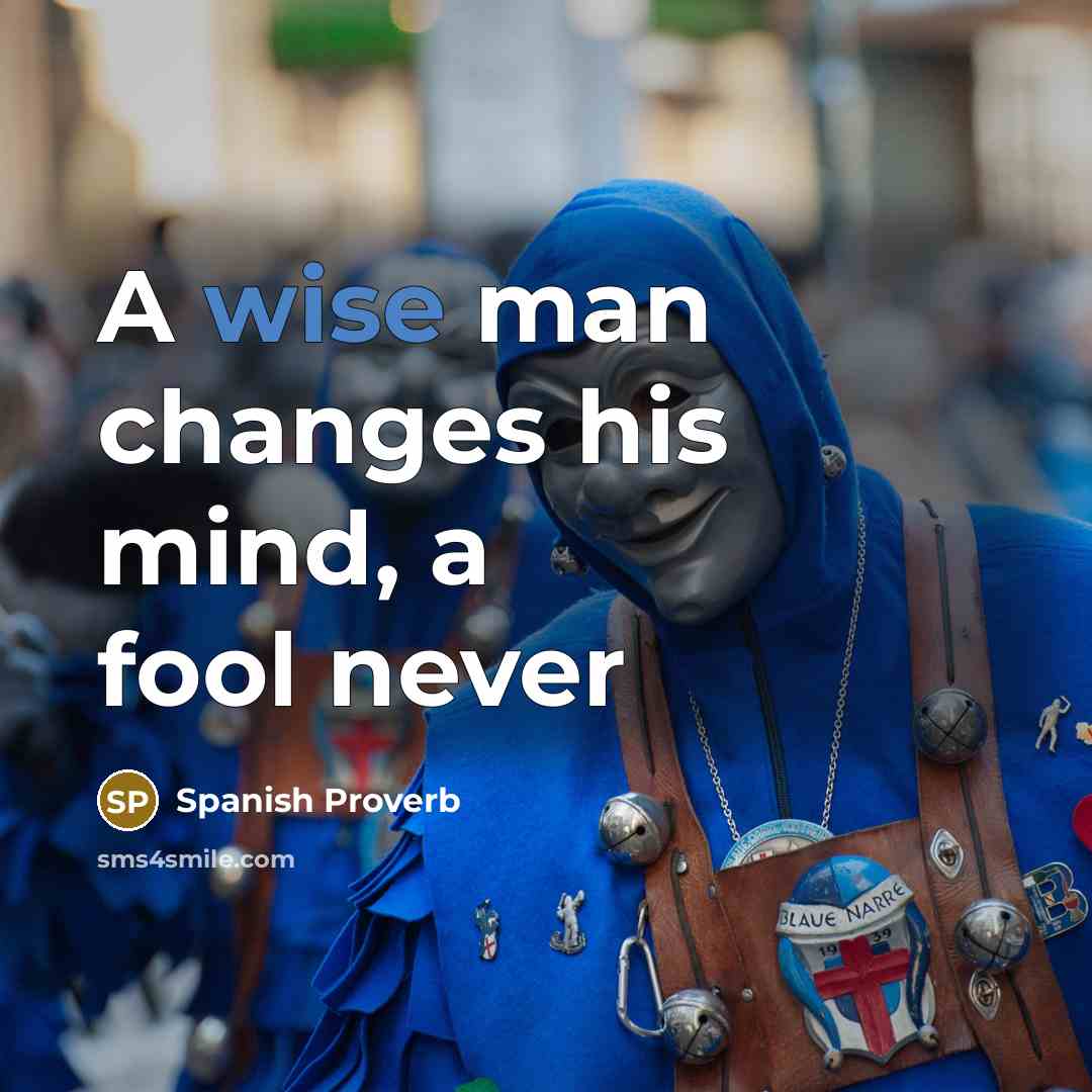 “A wise man changes his mind, a fool never” quote by Spanish Proverb