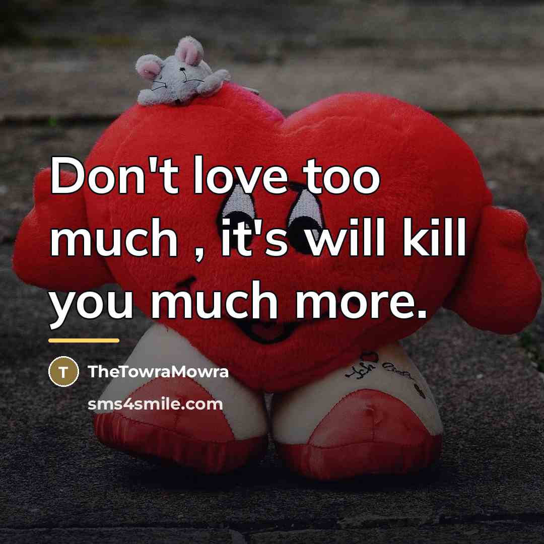 “Don't love too much , it's will kill you much…” quote by TheTowraMowra