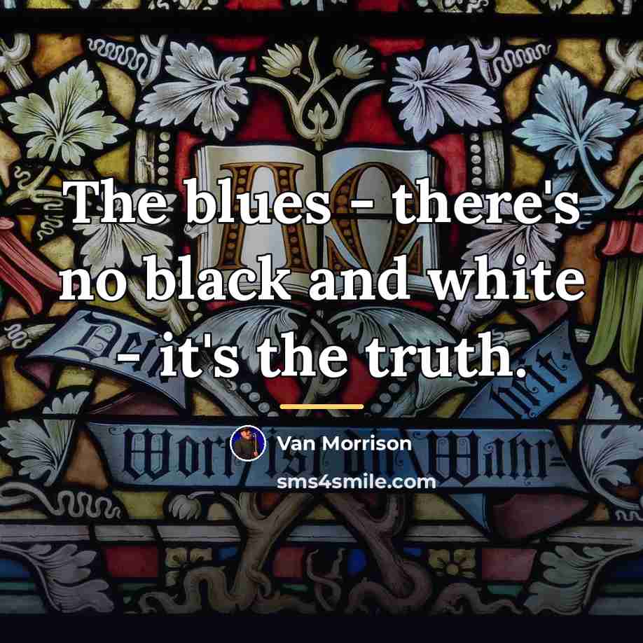“The blues - there's no black and white - it's…” quote by Van Morrison