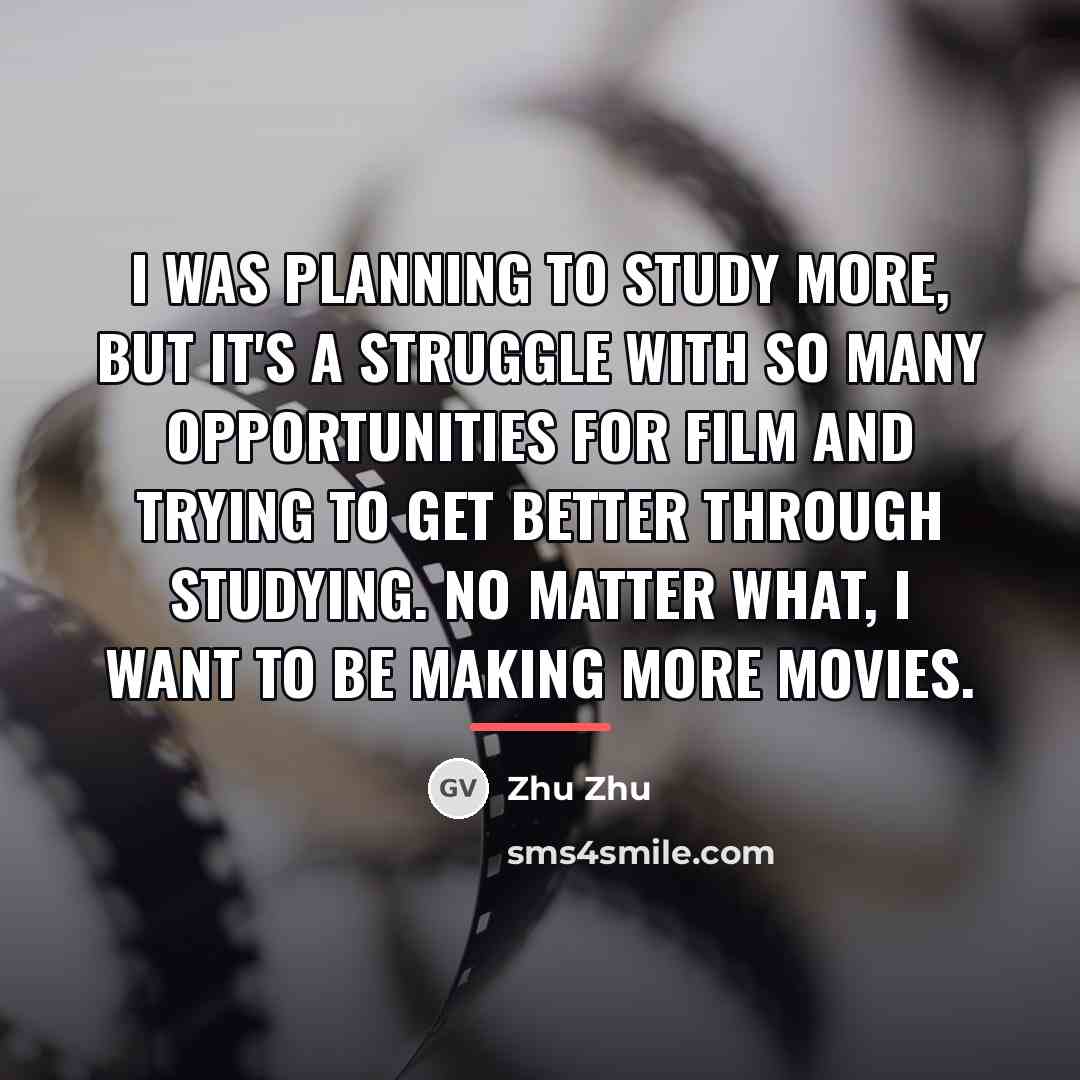 “I was planning to study more, but it's a struggle…” quote by Zhu Zhu