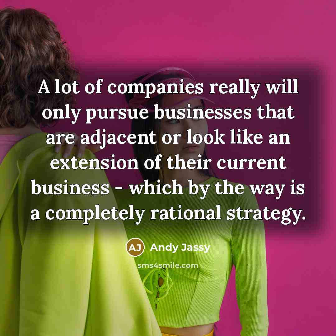 “A lot of companies really will only pursue businesses that…” quote by Andy Jassy