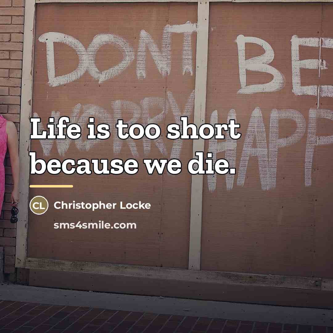 “Life is too short because we die.…” quote by Christopher Locke