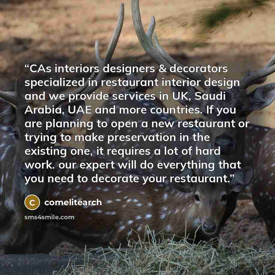 “CAs interiors designers & decorators specialized in restaurant interior design and we provide services in UK, Saudi Arabia, UAE and more countries. If you are planning to open a new restaurant or trying to make preservation in the existing one, it requires a lot of hard work. our expert will do…” quote by comelitearch