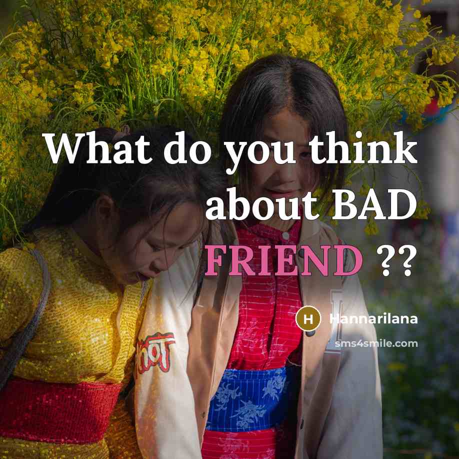 “What do you think about BAD FRIEND ??” quote by Hannarilana