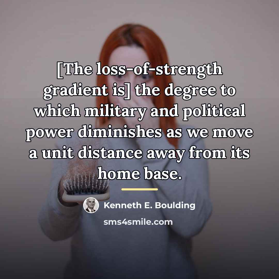 “[The loss-of-strength gradient is] the degree to which military and…” quote by Kenneth E. Boulding