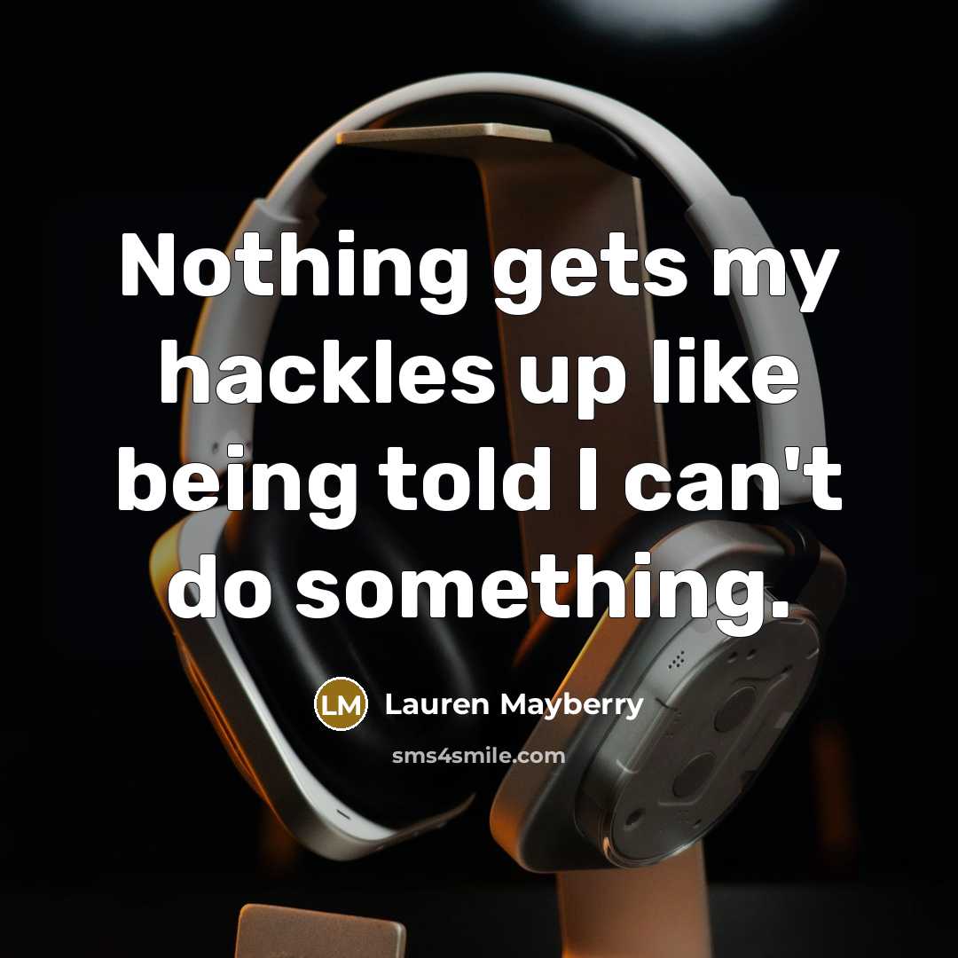 “Nothing gets my hackles up like being told I can't…” quote by Lauren Mayberry