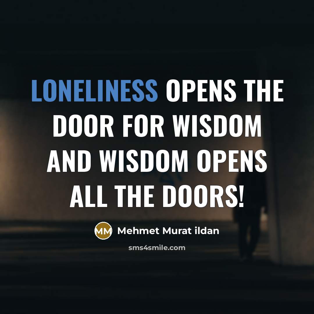 “Loneliness opens the door for wisdom and wisdom opens all…” quote by Mehmet Murat Ildan