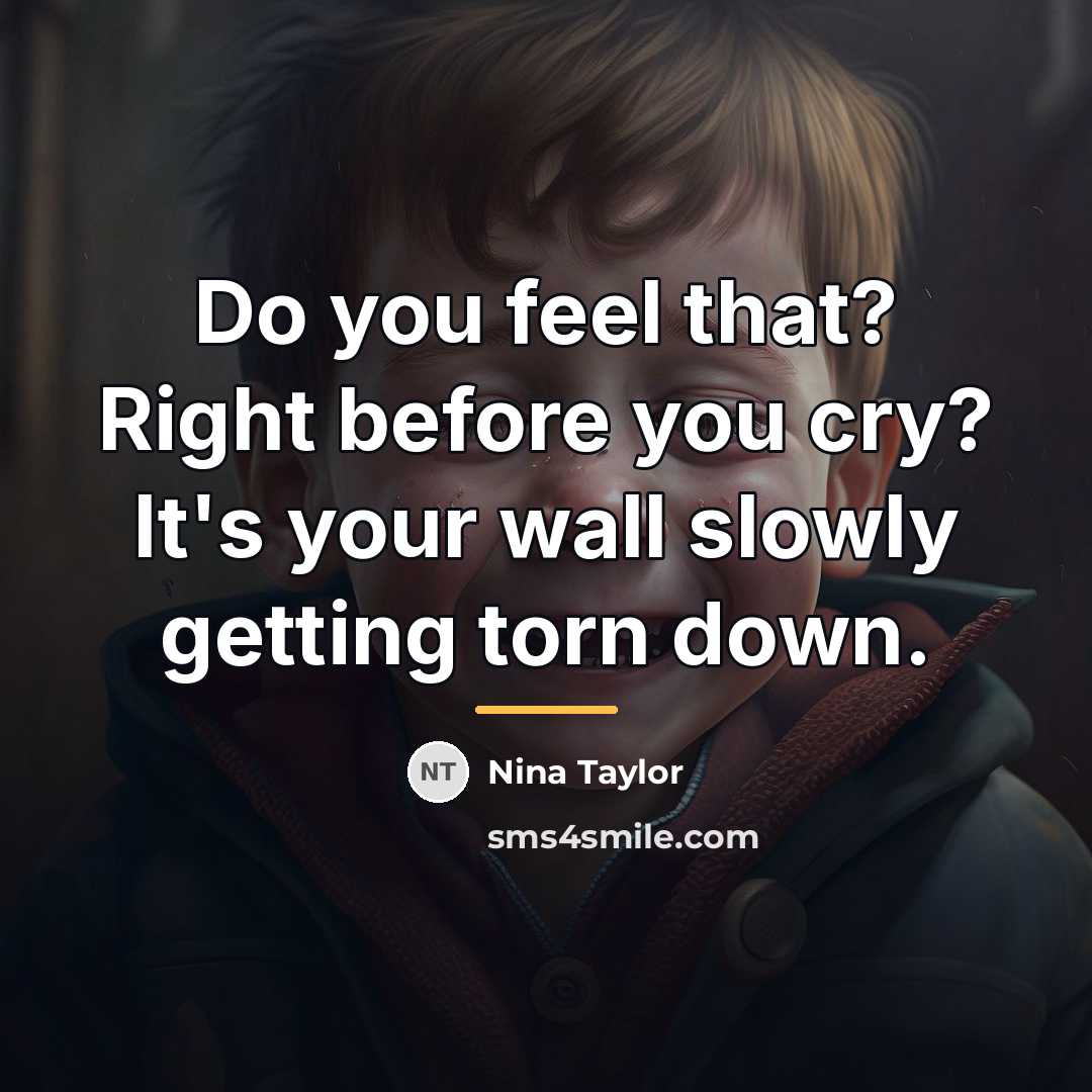 “Do you feel that? Right before you cry? It's your…” quote by Nina Taylor