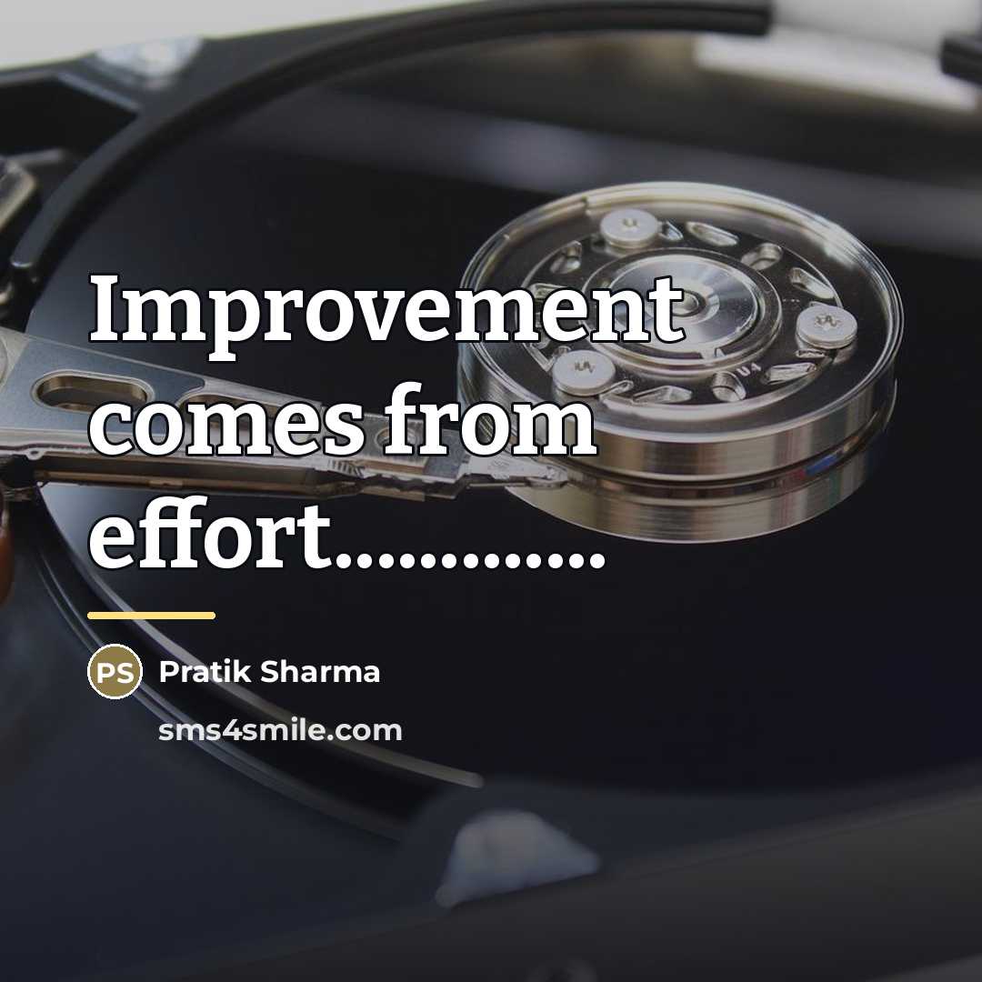 “Improvement comes from effort.............…” quote by Pratik Sharma