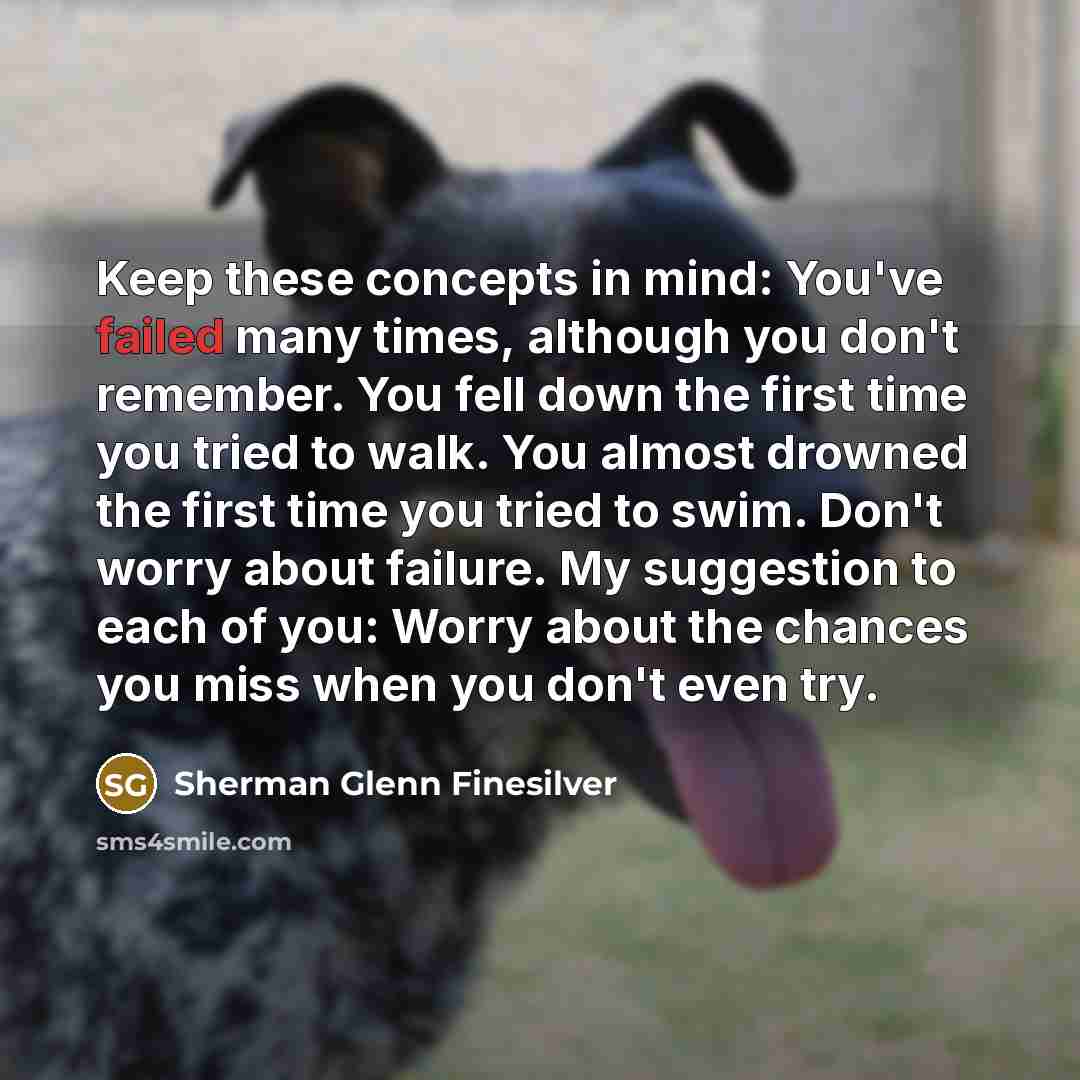 “Keep these concepts in mind: You've failed many times, although…” quote by Sherman Glenn Finesilver