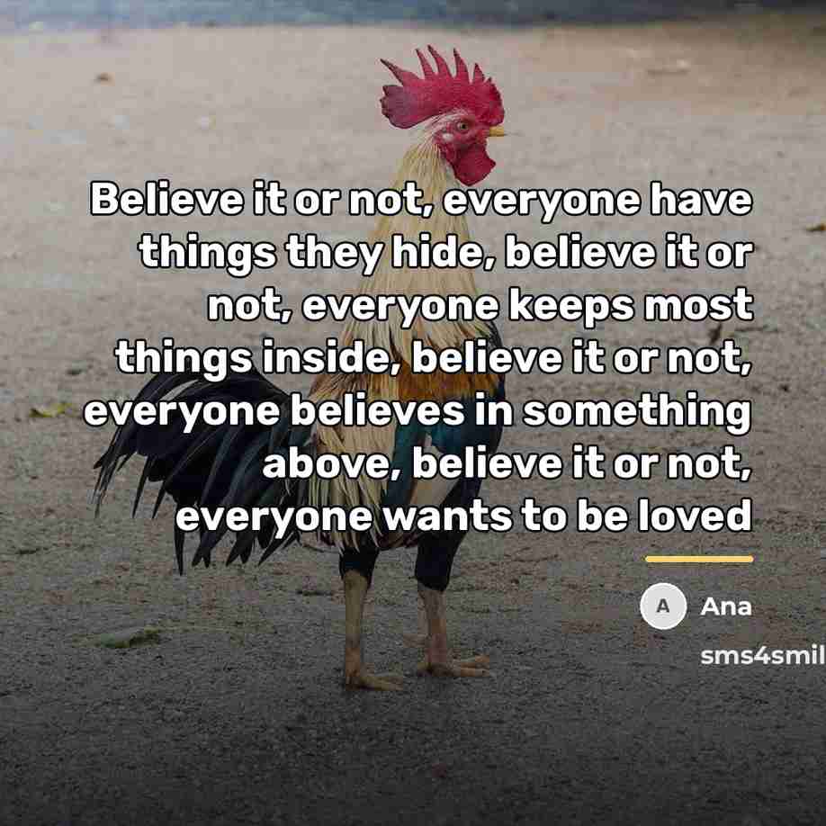 “Believe it or not, everyone have things they hide, believe…” quote by Ana