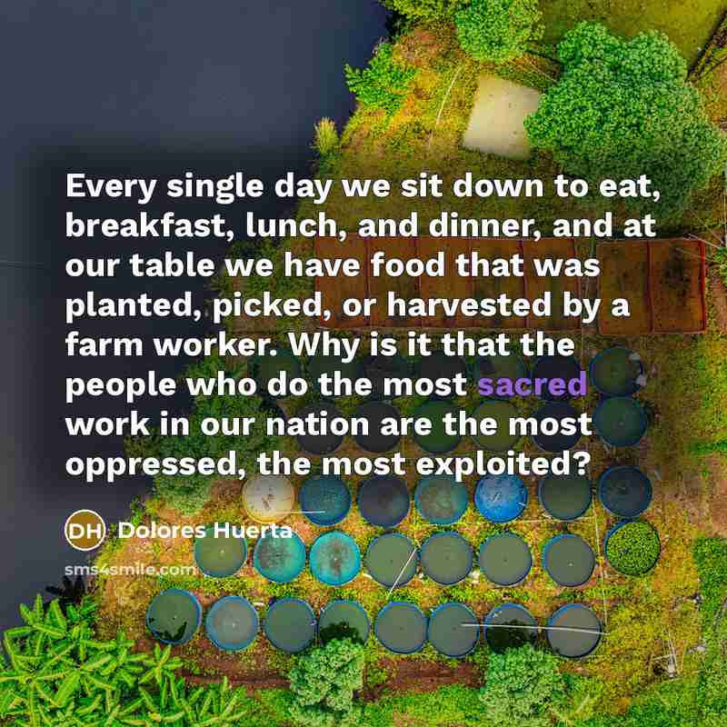 “Every single day we sit down to eat, breakfast, lunch,…” quote by Dolores Huerta