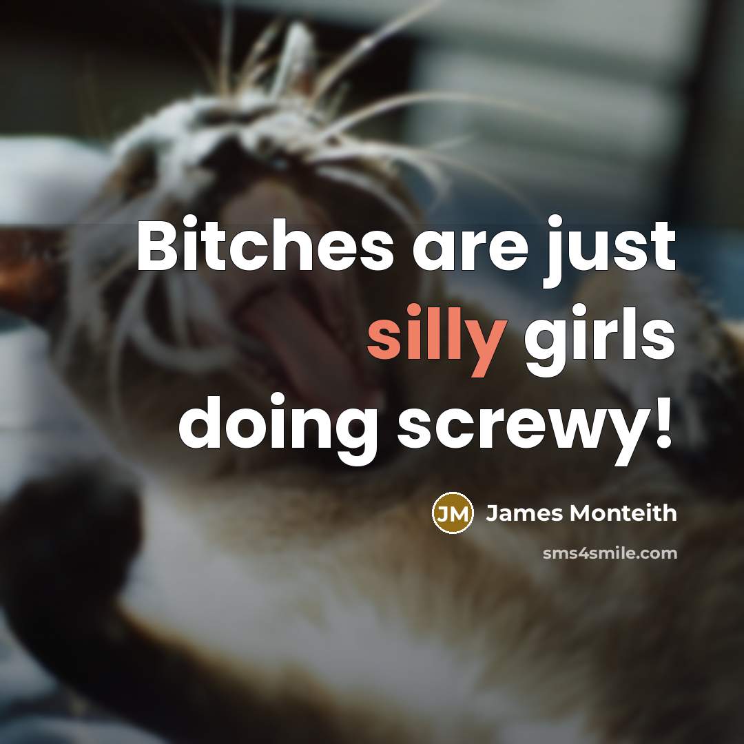 “Bitches are just silly girls doing screwy!…” quote by James Monteith
