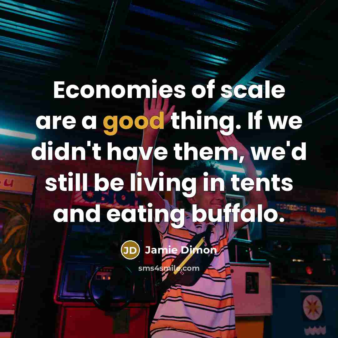 “Economies of scale are a good thing. If we didn't…” quote by Jamie Dimon