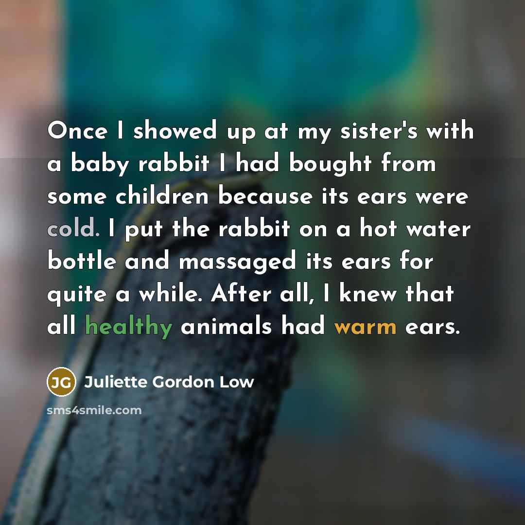 “Once I showed up at my sister's with a baby…” quote by Juliette Gordon Low