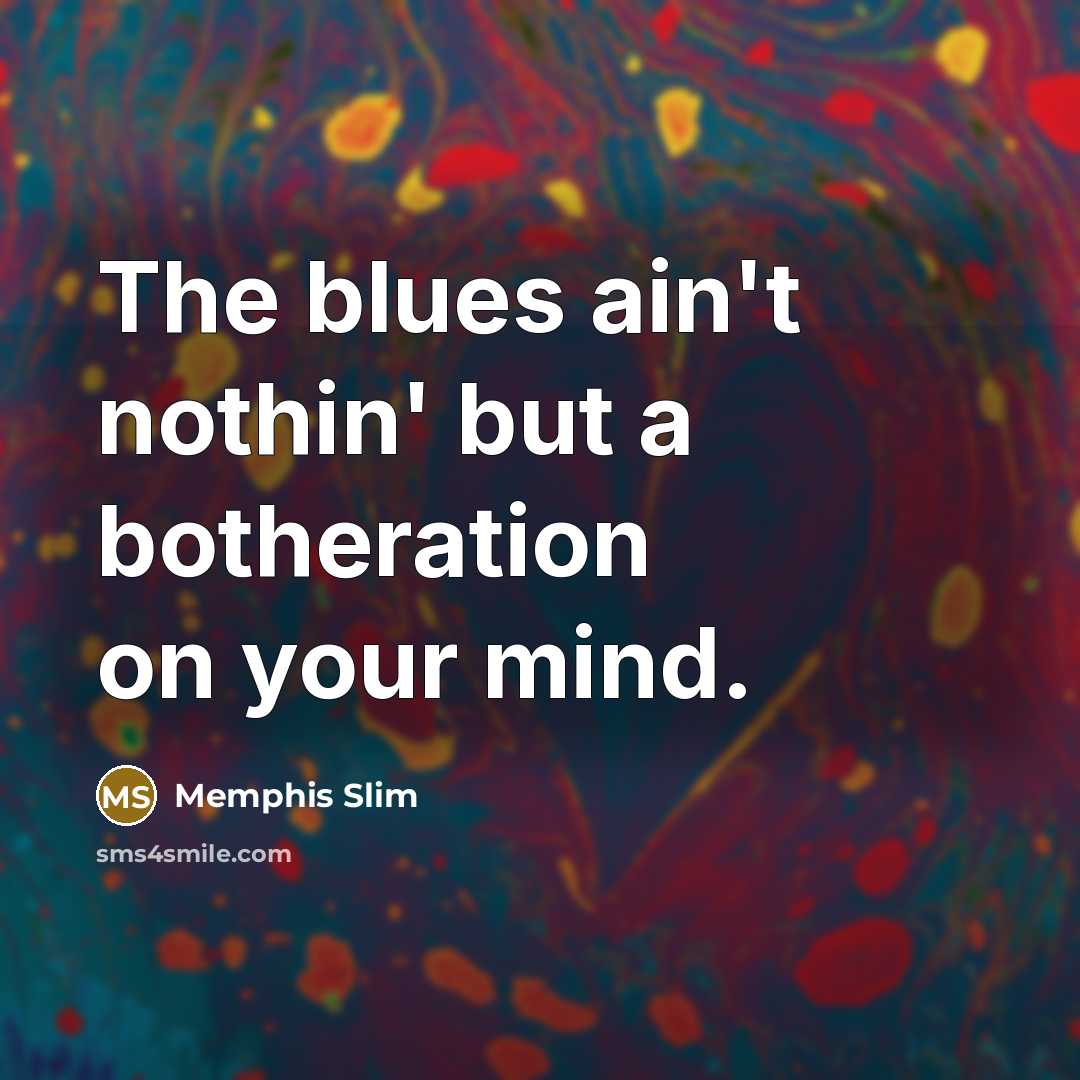 “The blues ain't nothin' but a botheration on your mind.” quote by Memphis Slim