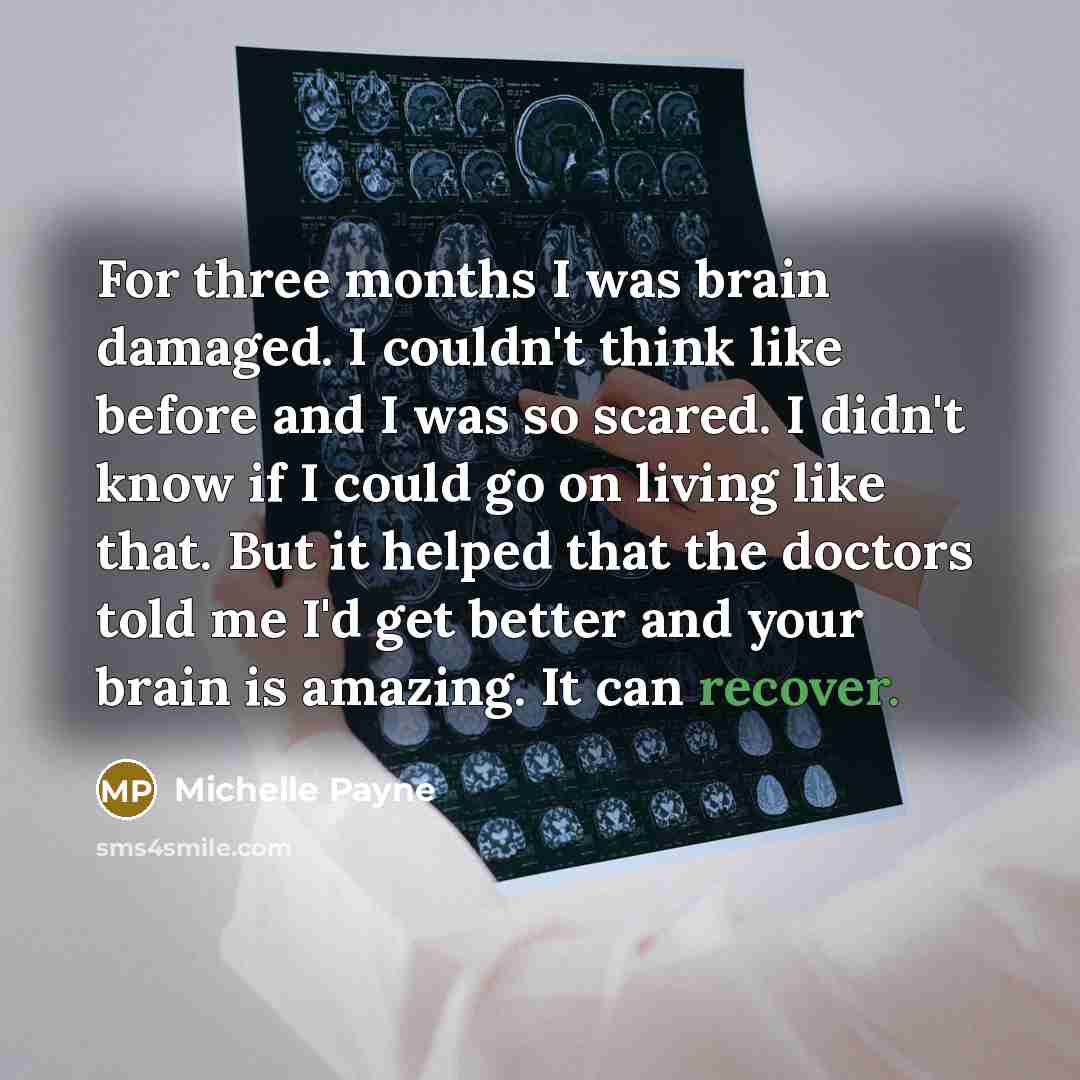 “For three months I was brain damaged. I couldn't think…” quote by Michelle Payne