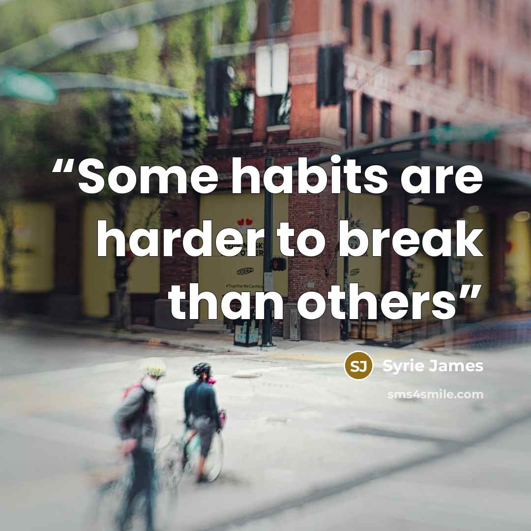 “Some habits are harder to break than others” quote by Syrie James