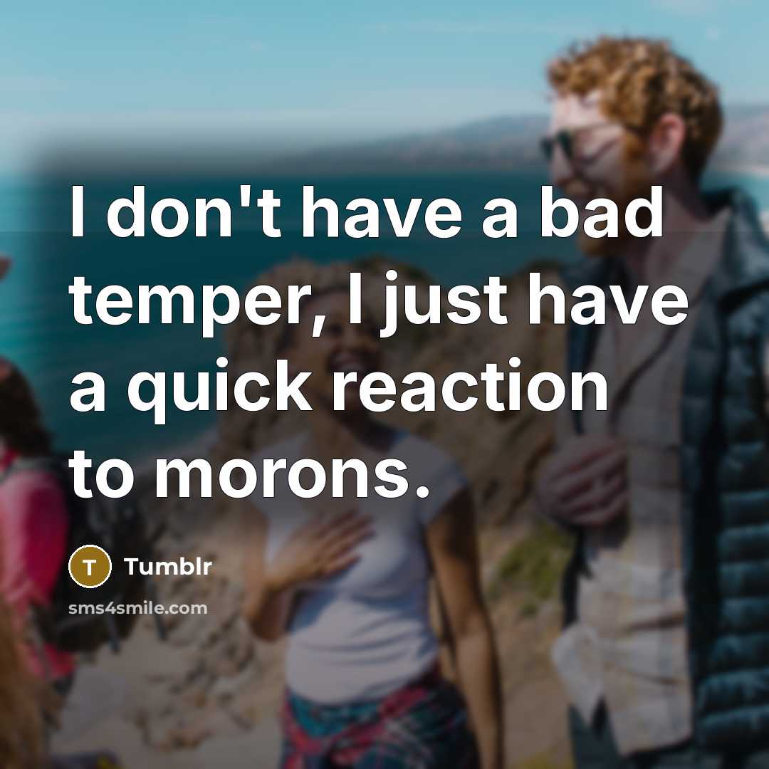 “I don't have a bad temper, I just have a…” quote by Tumblr