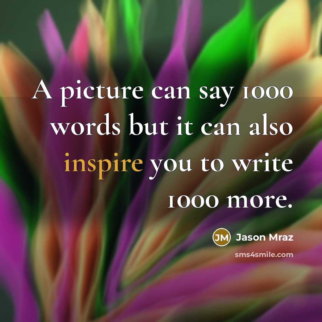 “A picture can say 1000 words but it can also…” quote by Jason Mraz