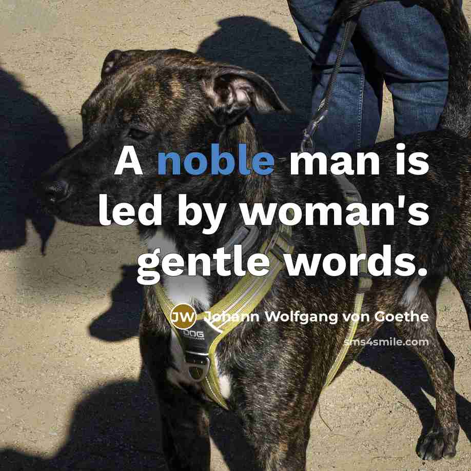 “A noble man is led by woman's gentle words.…” quote by Johann Wolfgang von Goethe