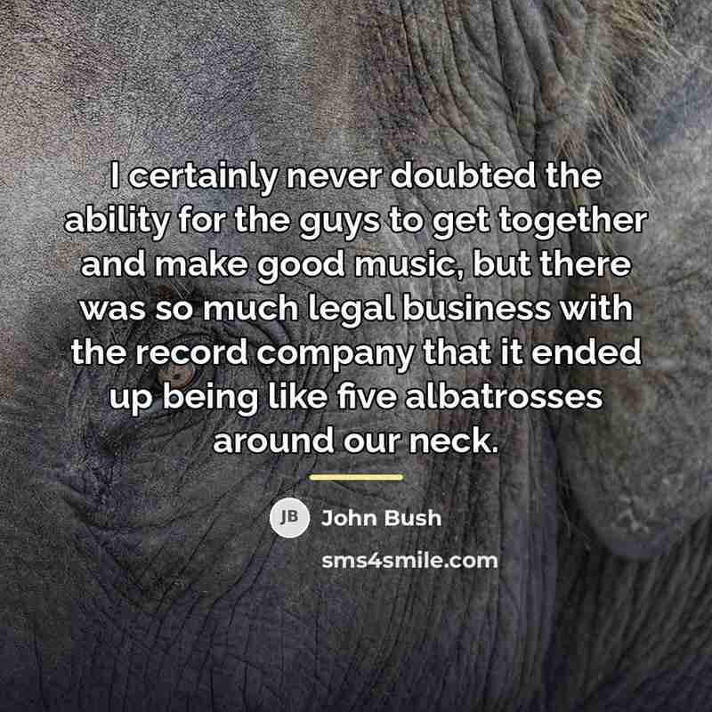 “I certainly never doubted the ability for the guys to…” quote by John Bush