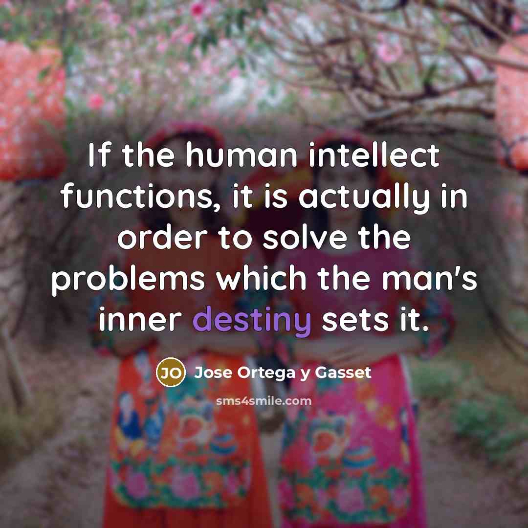 “If the human intellect functions, it is actually in order…” quote by Jose Ortega y Gasset