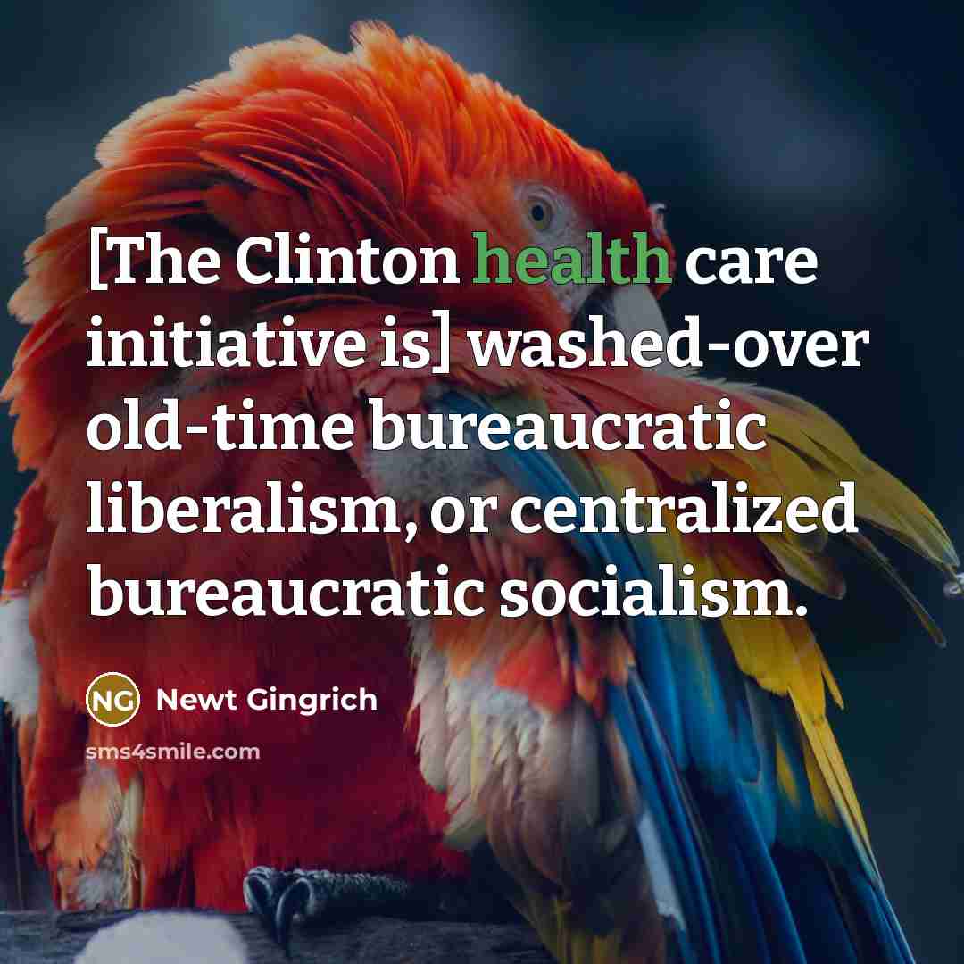 “[The Clinton health care initiative is] washed-over old-time bureaucratic liberalism,…” quote by Newt Gingrich