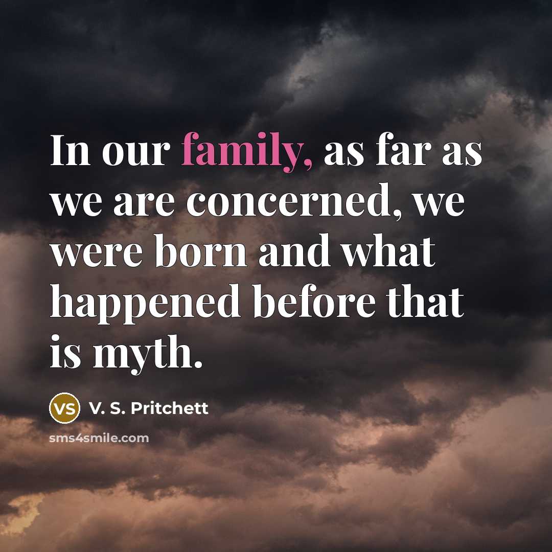 “In our family, as far as we are concerned, we…” quote by V. S. Pritchett