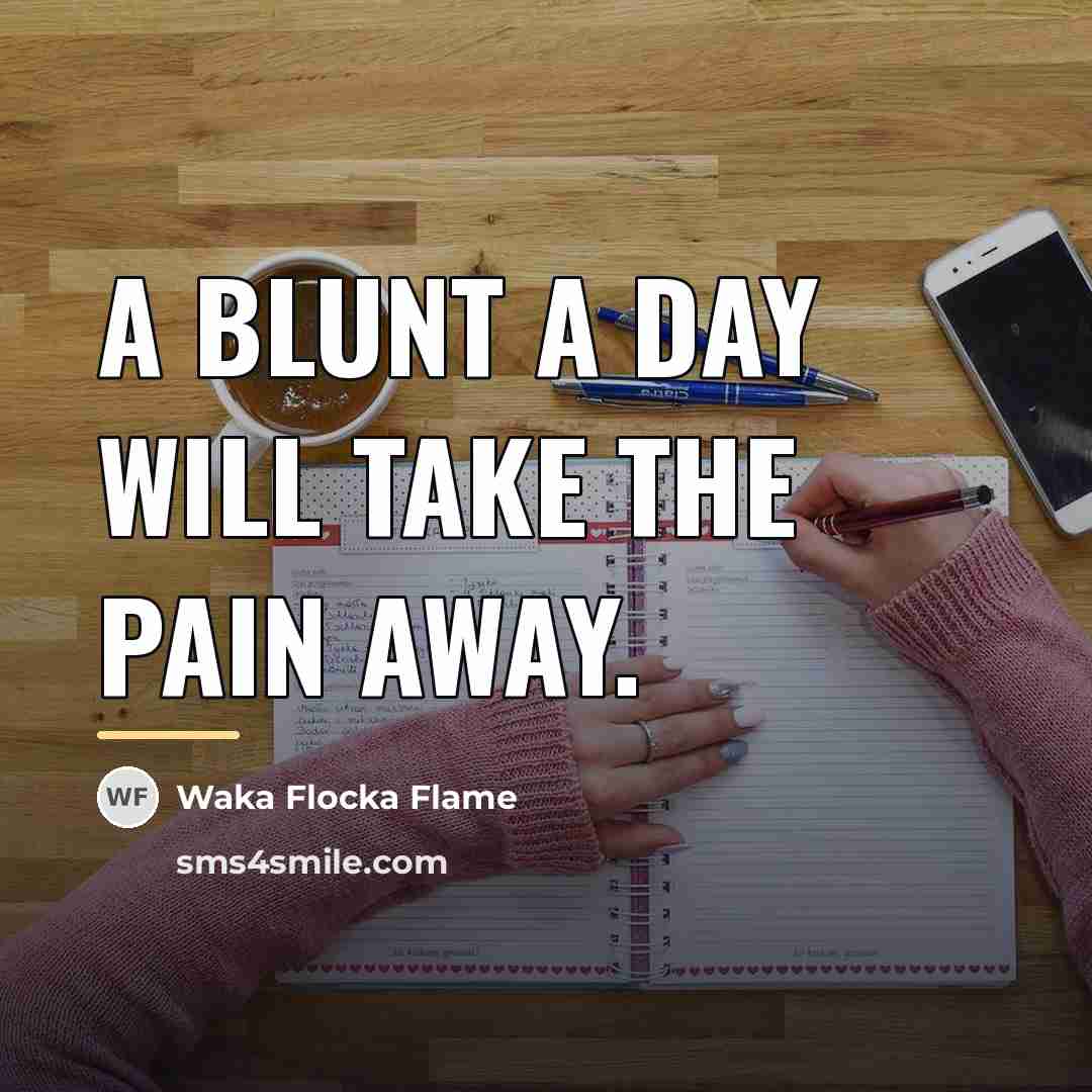“A blunt a day will take the pain away.…” quote by Waka Flocka Flame