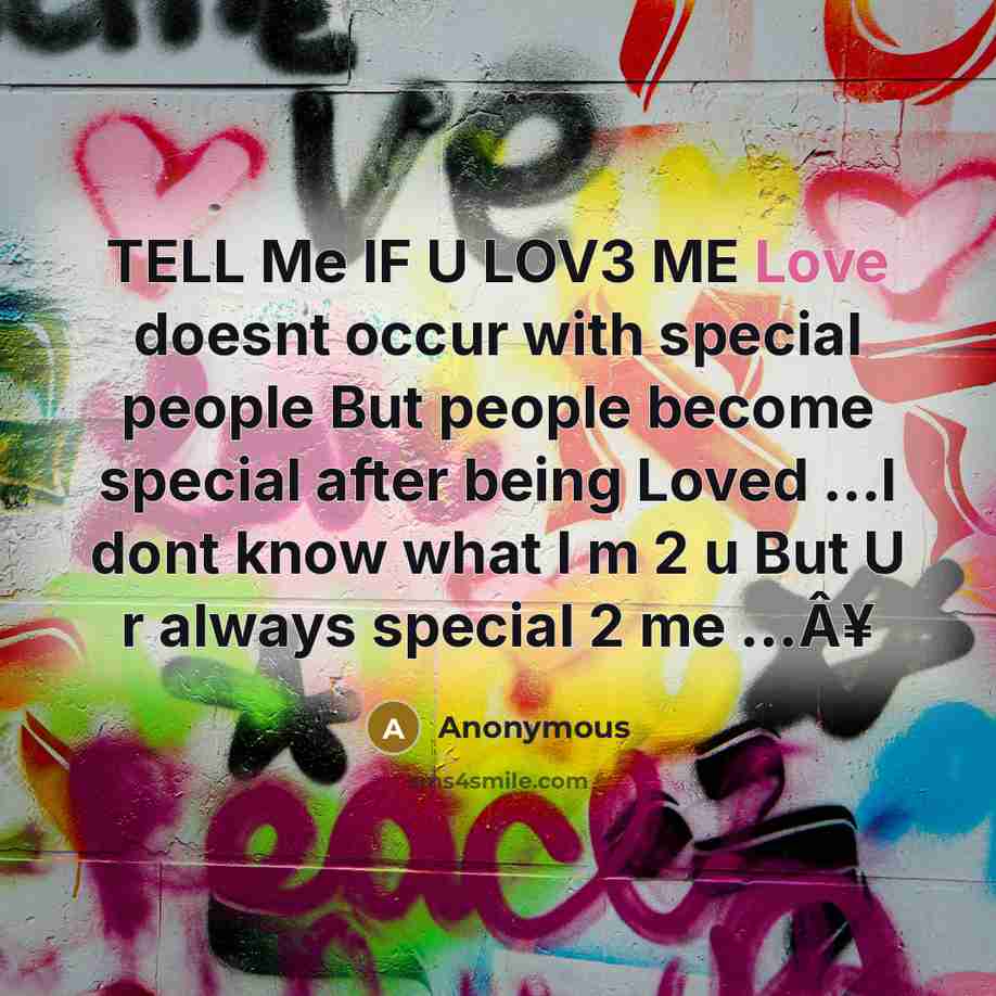 “TELL Me IF U LOV3 ME Love doesnt occur with…” quote by Anonymous