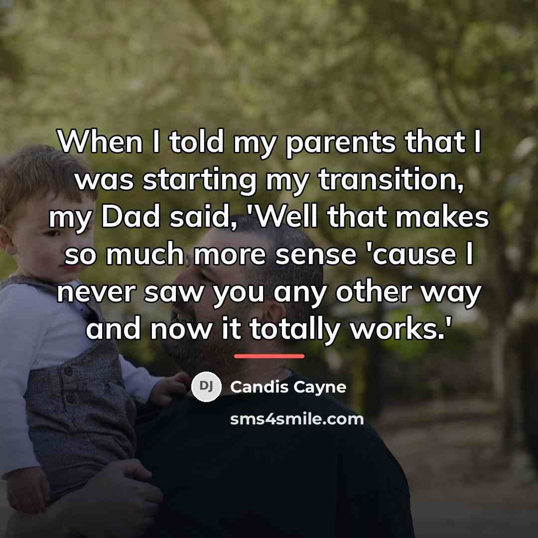 “When I told my parents that I was starting my…” quote by Candis Cayne