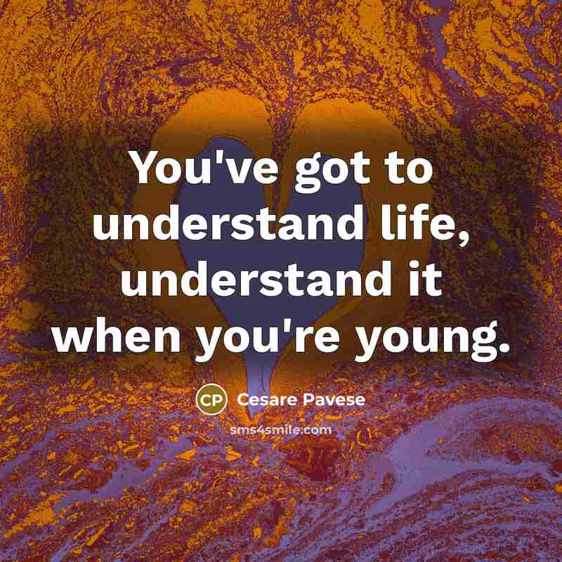 “You've got to understand life, understand it when you're young.…” quote by Cesare Pavese