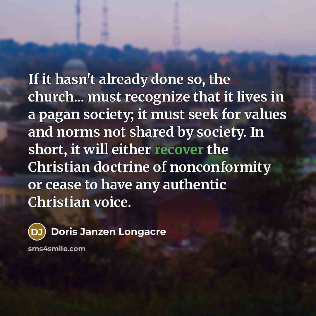 “If it hasn't already done so, the church... must recognize…” quote by Doris Janzen Longacre