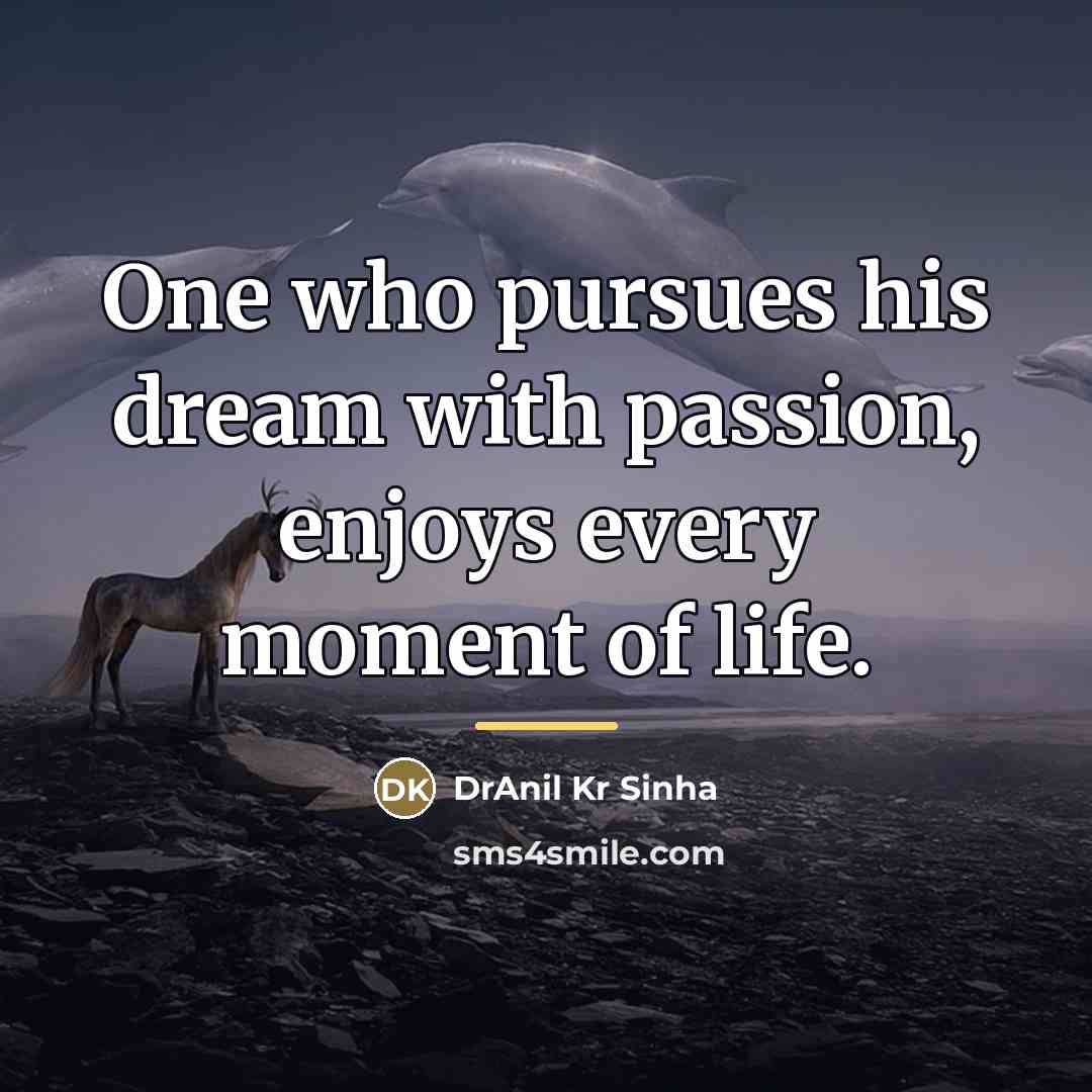 “One who pursues his dream with passion, enjoys every moment…” quote by DrAnil Kr Sinha