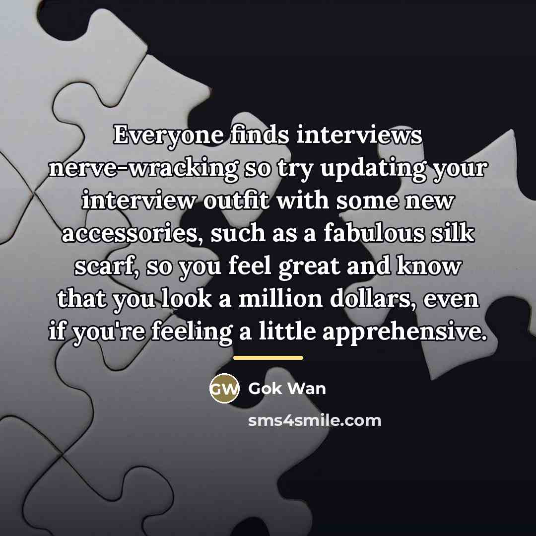 “Everyone finds interviews nerve-wracking so try updating your interview outfit…” quote by Gok Wan