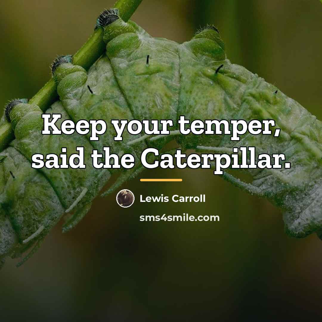 “Keep your temper, said the Caterpillar.…” quote by Lewis Carroll