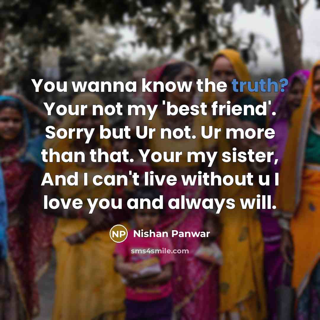 “You wanna know the truth? Your not my 'best friend'.…” quote by Nishan Panwar