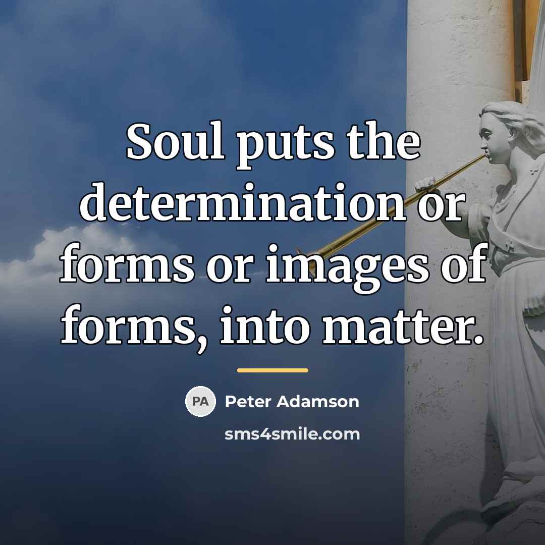 “Soul puts the determination or forms or images of forms,…” quote by Peter Adamson