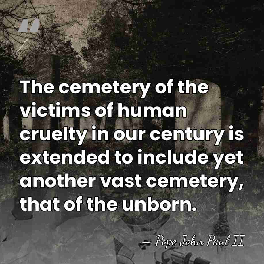 The cemetery of the victims of human cruelty in our century is&hellip; - Pope John Paul II