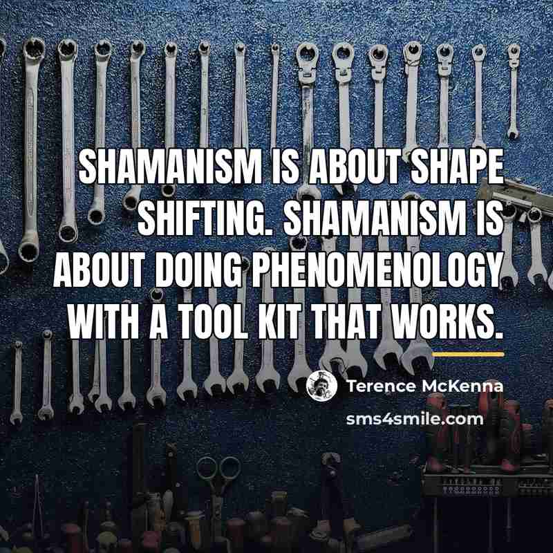 “Shamanism is about shape shifting. Shamanism is about doing phenomenology…” quote by Terence McKenna