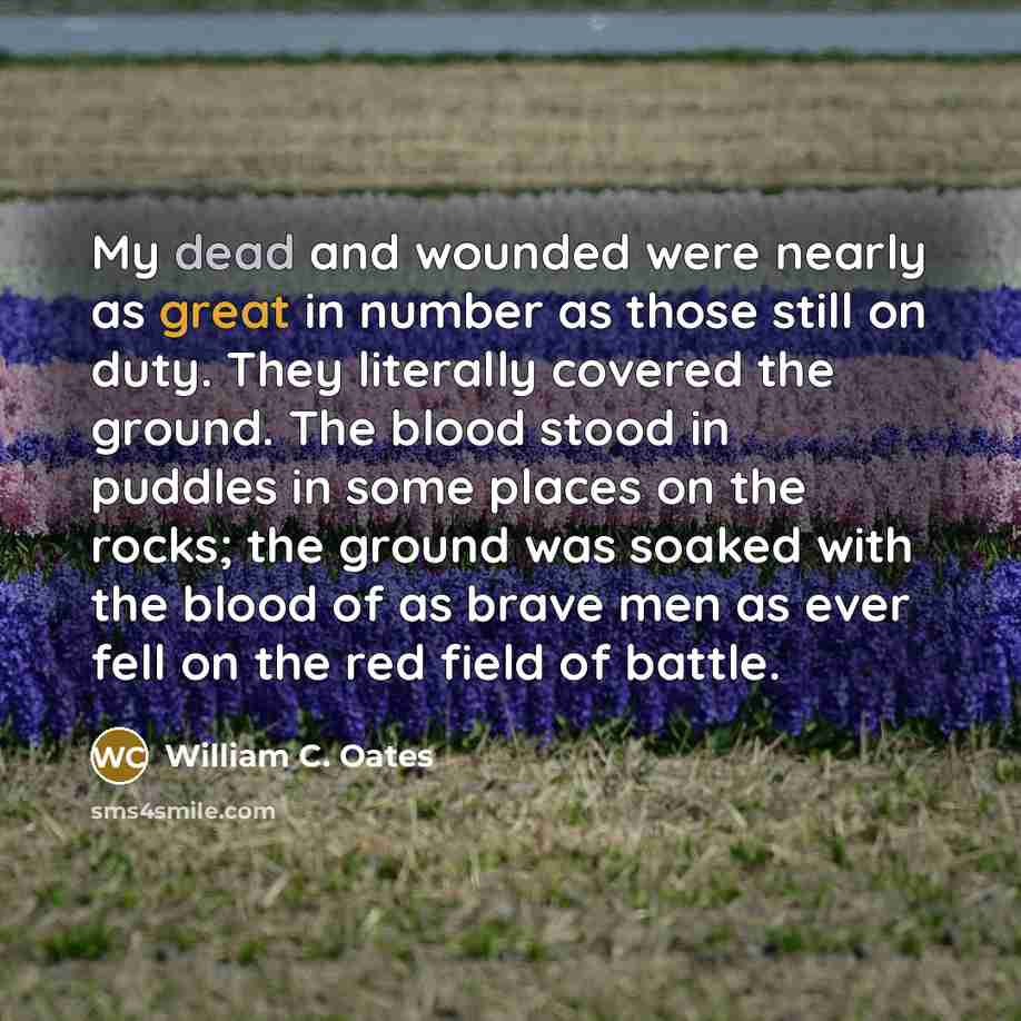 “My dead and wounded were nearly as great in number…” quote by William C. Oates