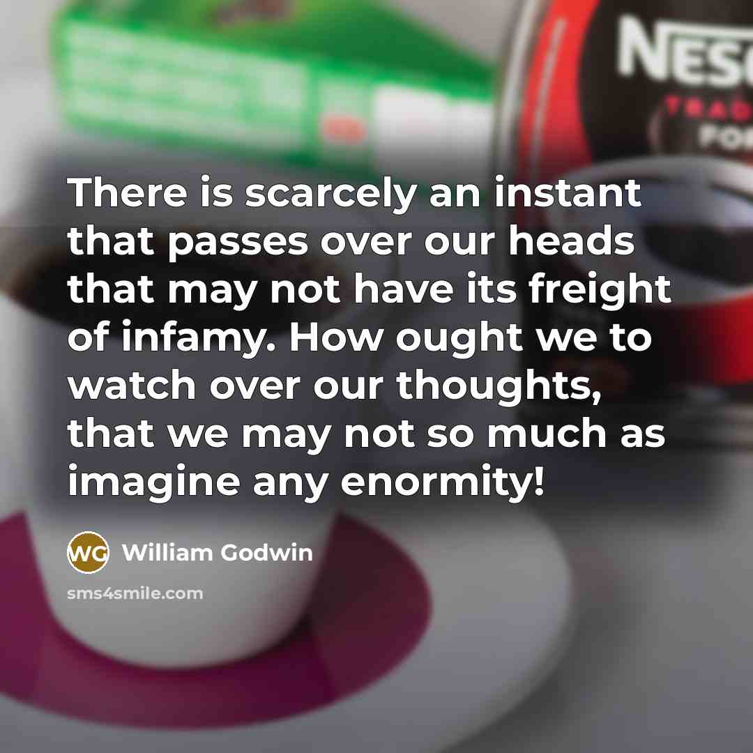 “There is scarcely an instant that passes over our heads…” quote by William Godwin