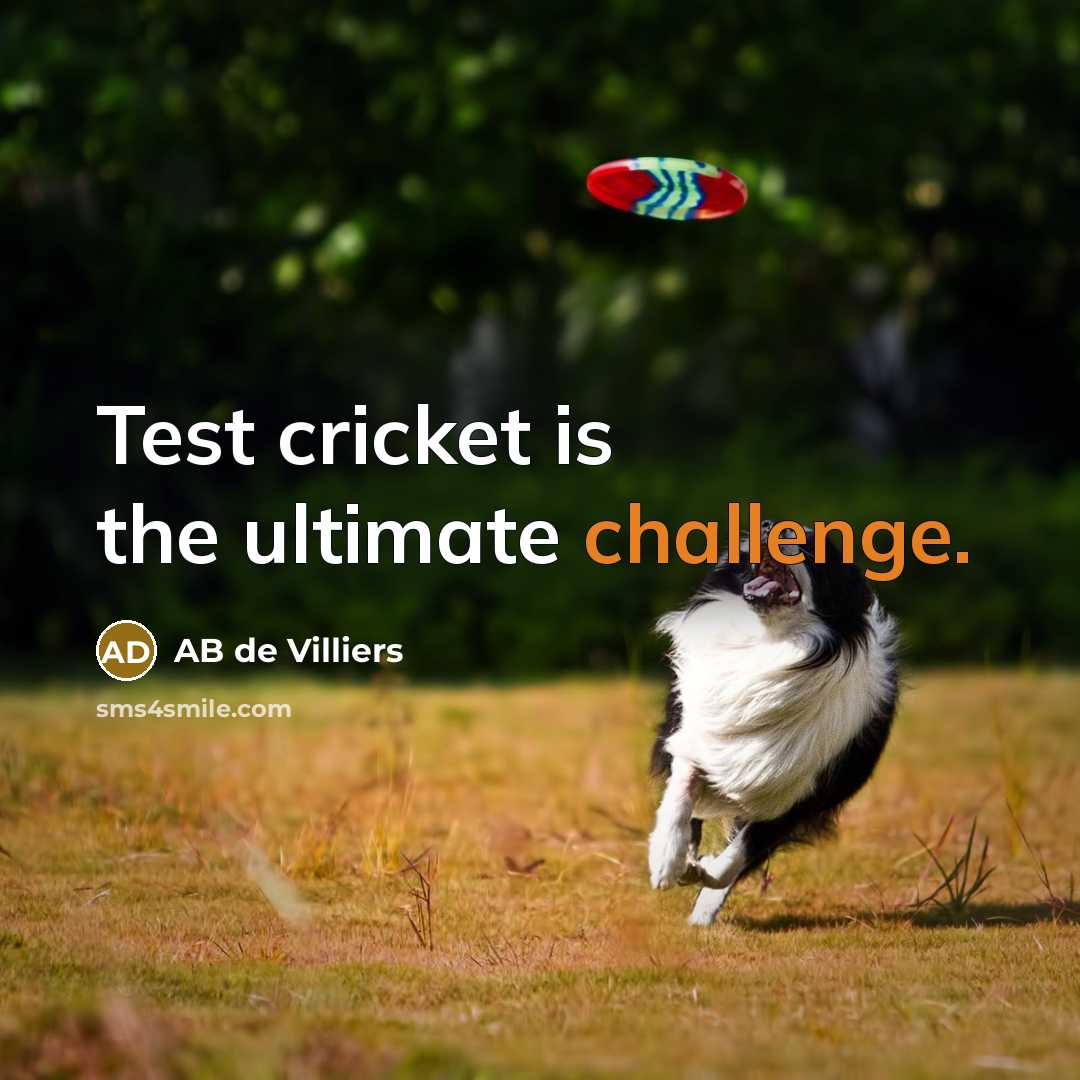 “Test cricket is the ultimate challenge.…” quote by AB de Villiers
