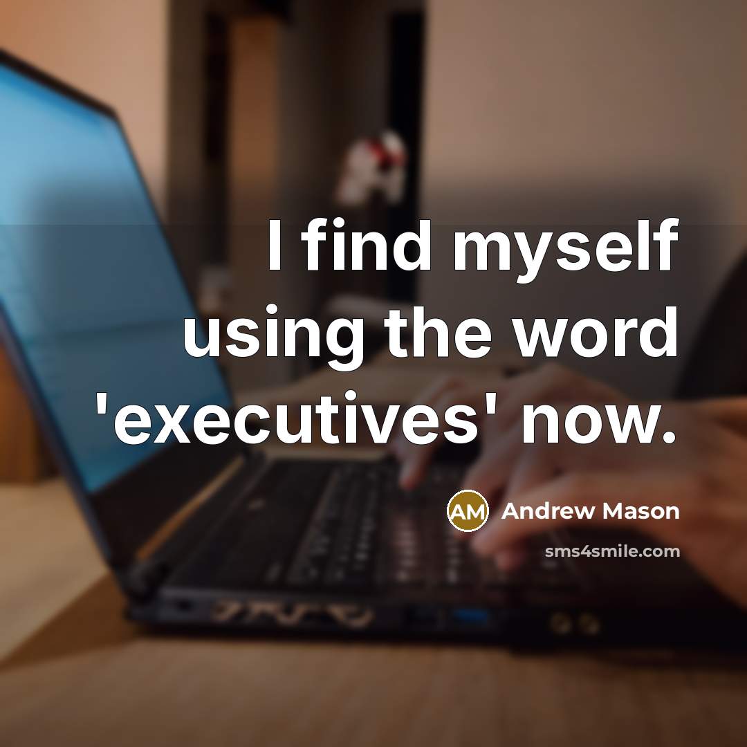 “I find myself using the word 'executives' now.…” quote by Andrew Mason