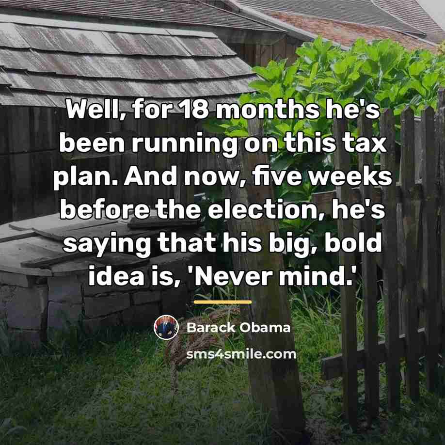 “Well, for 18 months he's been running on this tax…” quote by Barack Obama