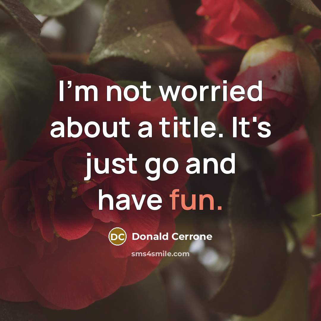 “I'm not worried about a title. It's just go and…” quote by Donald Cerrone
