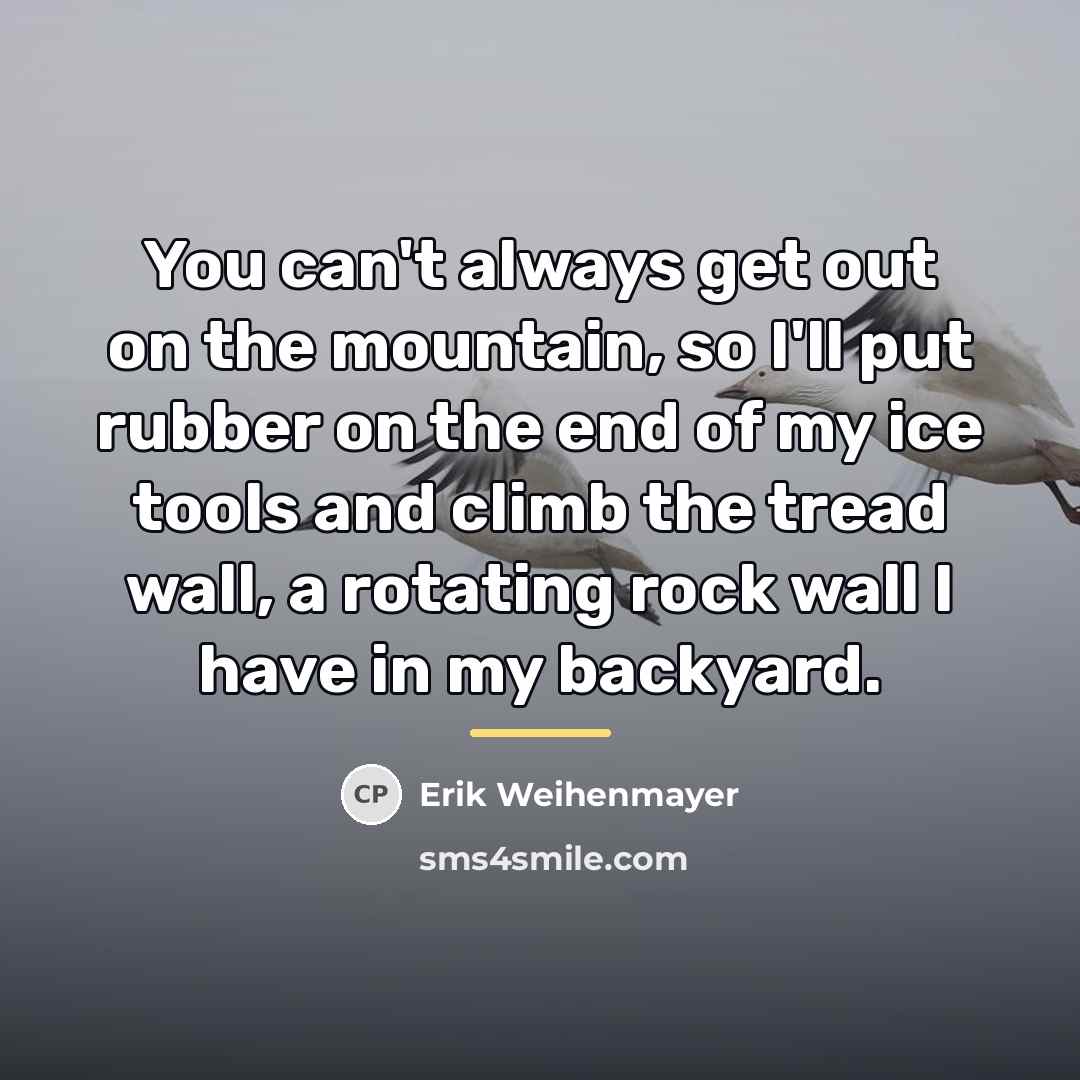 “You can't always get out on the mountain, so I'll…” quote by Erik Weihenmayer