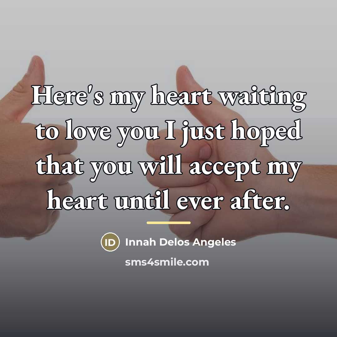 “Here's my heart waiting to love you I just hoped…” quote by Innah Delos Angeles