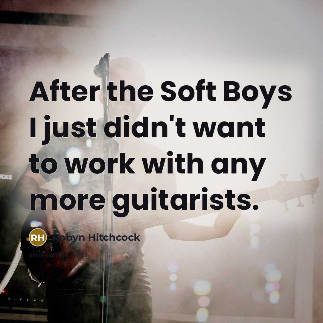 “After the Soft Boys I just didn't want to work…” quote by Robyn Hitchcock